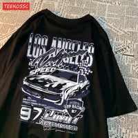 Cool Racing Cars Printed Short Sleeve Breathable Fashion T Shirts Breathable Streetwear Clothing Everyday Cartoon T-Shirt