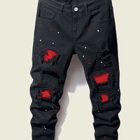 Men's Splash-Ink Patchwork Jeans