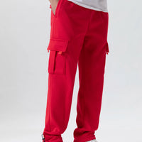 Mens Sweatpants Straight Fit Joggers for Sports and Streetwear Loose Oversized Drawstring Long Pants Men Multi-pocket Pants