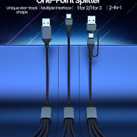 USB Type C HUB Multiple Splitter Adapter OTG Data Transfer 3/2 Port USB Power Charging Hub Cable Connector Adapter