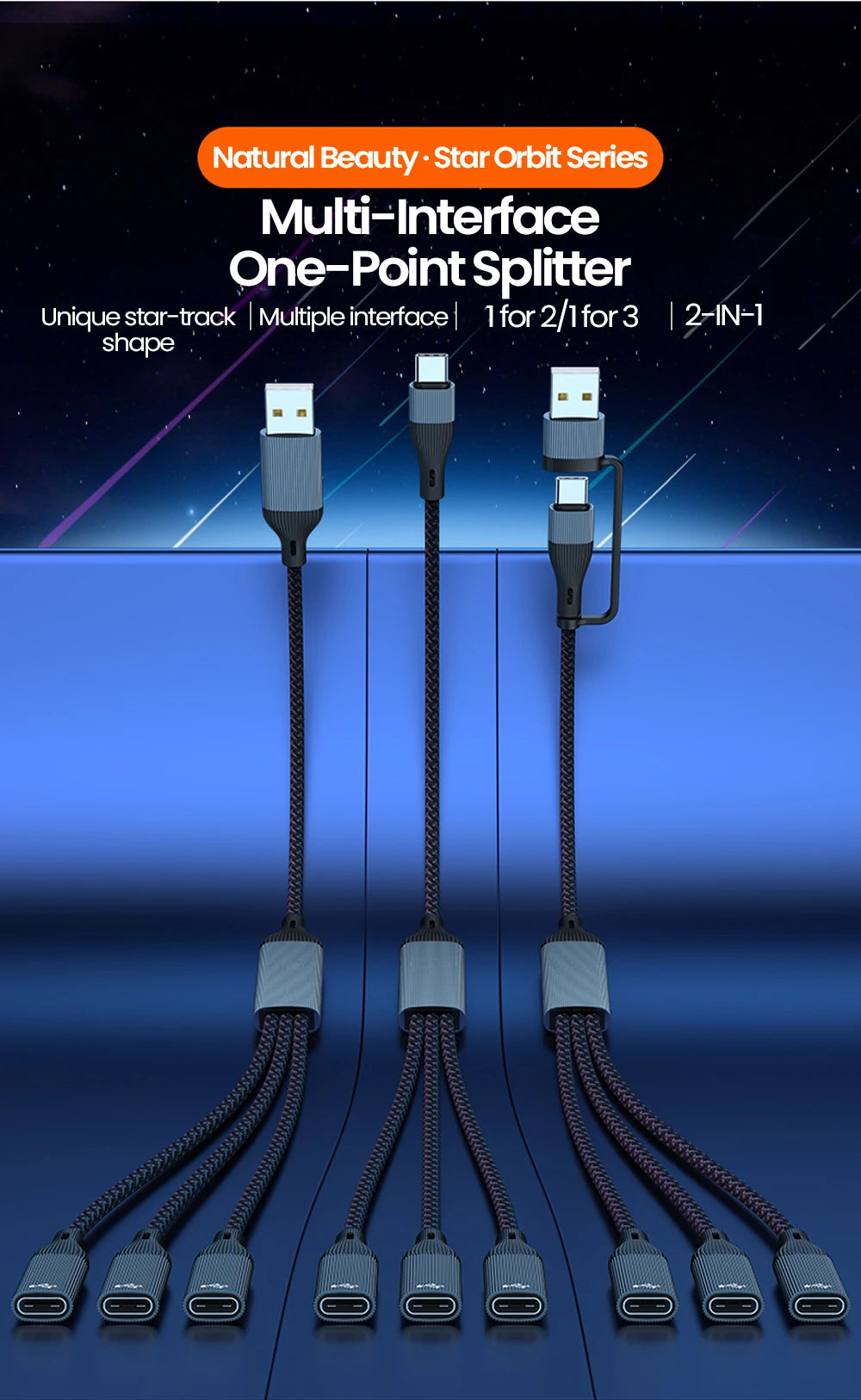 USB Type C HUB Multiple Splitter Adapter OTG Data Transfer 3/2 Port USB Power Charging Hub Cable Connector Adapter