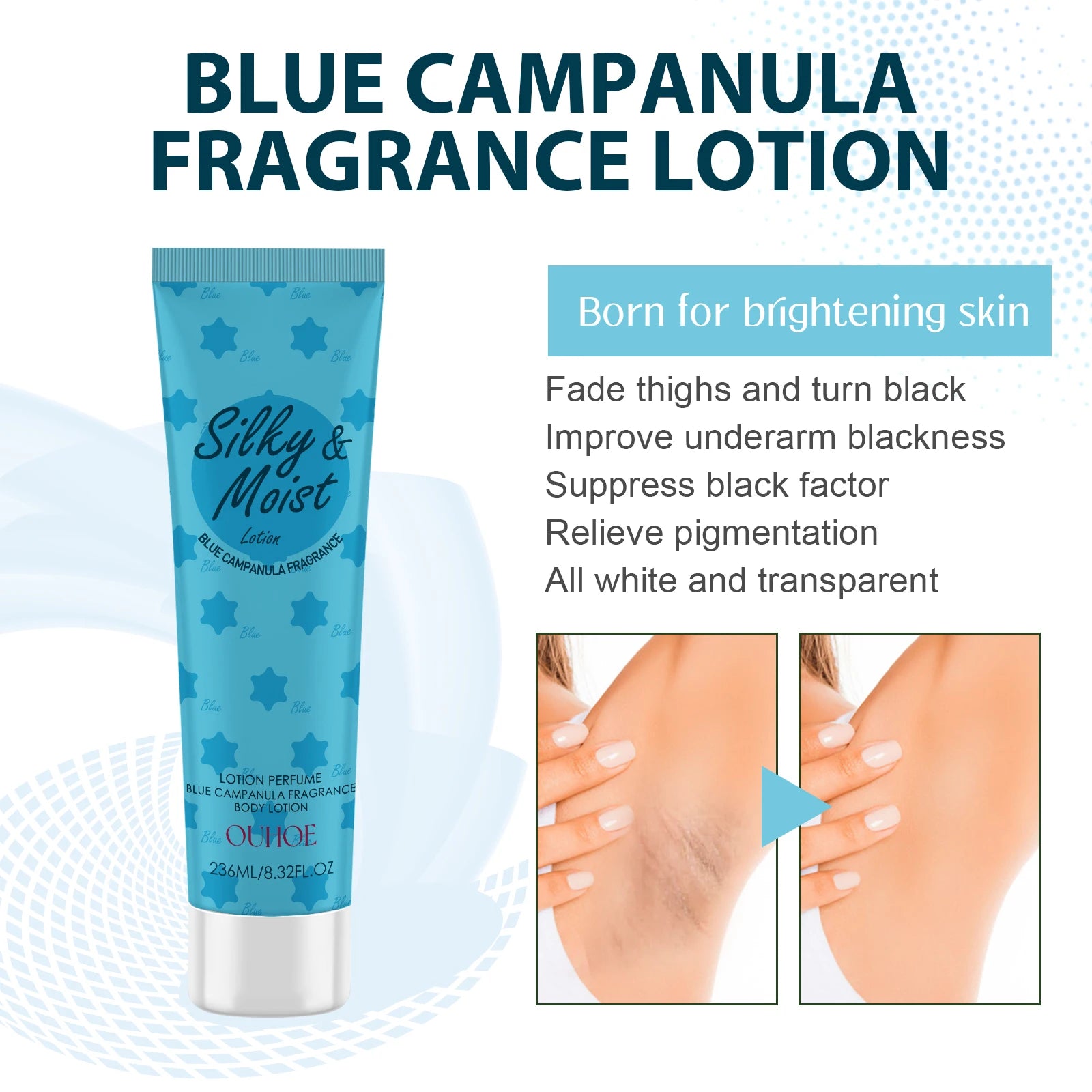 OUHOE Silky&Moist Lotion Body Lightening Armpit Knee Joint Dark Moisturizing Skin Whitening Body Beauty Care