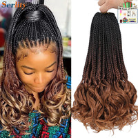 French Curl Crochet Braids 14 Inch Kid-Friendly Goddess Box Braids with Bouncy Curly Ends French Curls Braiding Hair for Women