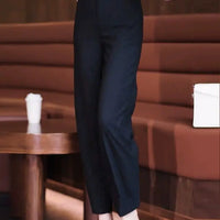 Nine-point Wide-leg Pants for Women in Summer Thin New High-waist Drooping Ice Silk Suit Women's Slim Straight Pants