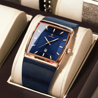 POEDAGAR Luxury Fashion Men Clock Stainless Steel Mesh Date Waterproof Luminous Man Wristwatch Quartz Casual Men's Watches Reloj