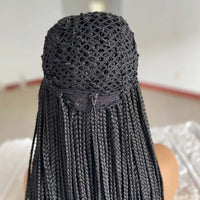 Long Box Braided 4x4 Lace Wigs With Baby Hair Twist Braids Lace Closure Wigs For Black Women Synthetic Cosplay Wig 30 Inch