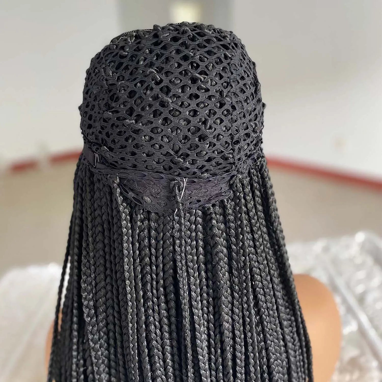 Long Box Braided 4x4 Lace Wigs With Baby Hair Twist Braids Lace Closure Wigs For Black Women Synthetic Cosplay Wig 30 Inch