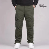 Men's Winter Cargo Pants Double Layer Fleece Warm Thick Camouflage Tactical Cotton Long Trousers Men Baggy Casual Cotton Pants