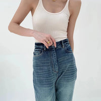 European Style Screw Thread Fitness Tank Top Women's Inner Wear Summer Outer Wear Fine Shoulder Strap Work Shirt Polyester Fiber