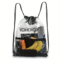 Waterproof Drawstring Backpack - Portable, Clear PVC Bag for Travel, Gym, Sport, Beach (1pc)