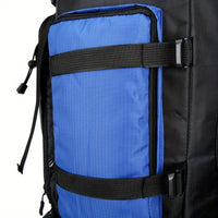 90L High-Capacity Travel Backpack - Durable Polyester, Blue with Black Accents, Plaid Pattern, Adjustable Chest Strap, Multiple Pockets for Outdoor Adventures, Camping & Hiking, Backpack for Travel