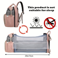 Lamroro Moire Diaper Bag Backpack, Soft Shell, Multifunctional, Large Capacity, Travel Backpack with Changing Station, Sunshade, Breathable Mosquito Net, Zipper Closure, Mixed Color, Polyester Fiber, with Utility Pocket, for