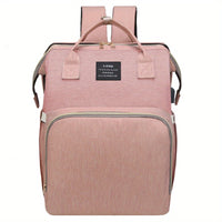 Lamroro Moire Diaper Bag Backpack, Soft Shell, Multifunctional, Large Capacity, Travel Backpack with Changing Station, Sunshade, Breathable Mosquito Net, Zipper Closure, Mixed Color, Polyester Fiber, with Utility Pocket, for