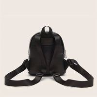 Checkered Backpack For Women, Mini Faux Leather Daypack, Plaid Pattern Travel School Bag