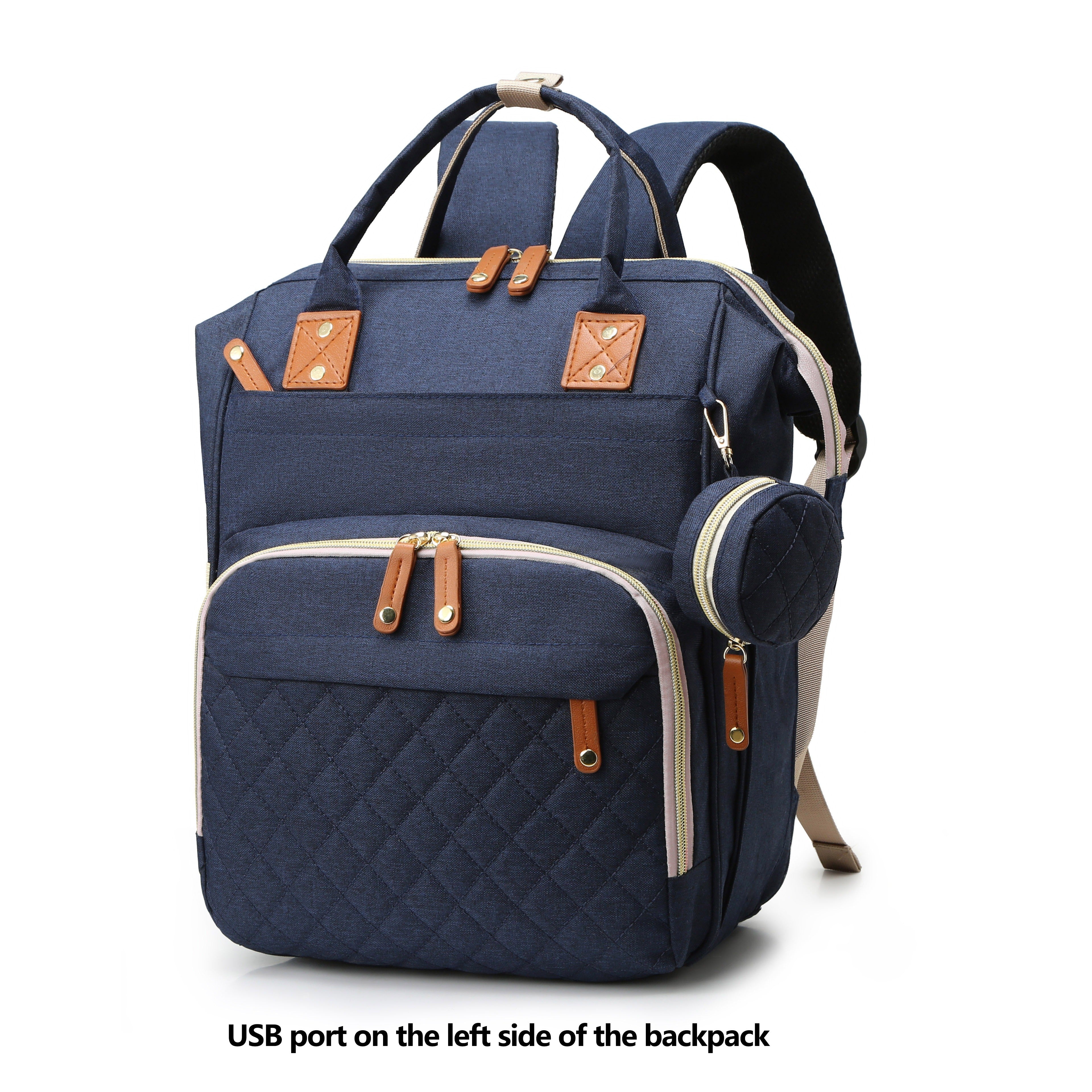 Lamroro Diaper Bag Backpack, Multifunction Travel Back Pack Maternity Changing Bags, Large Capacity, Stylish, Bag for Boys& Girls, Registry Search, Essentials Gifts, with USB Charging Port for Moms Dads