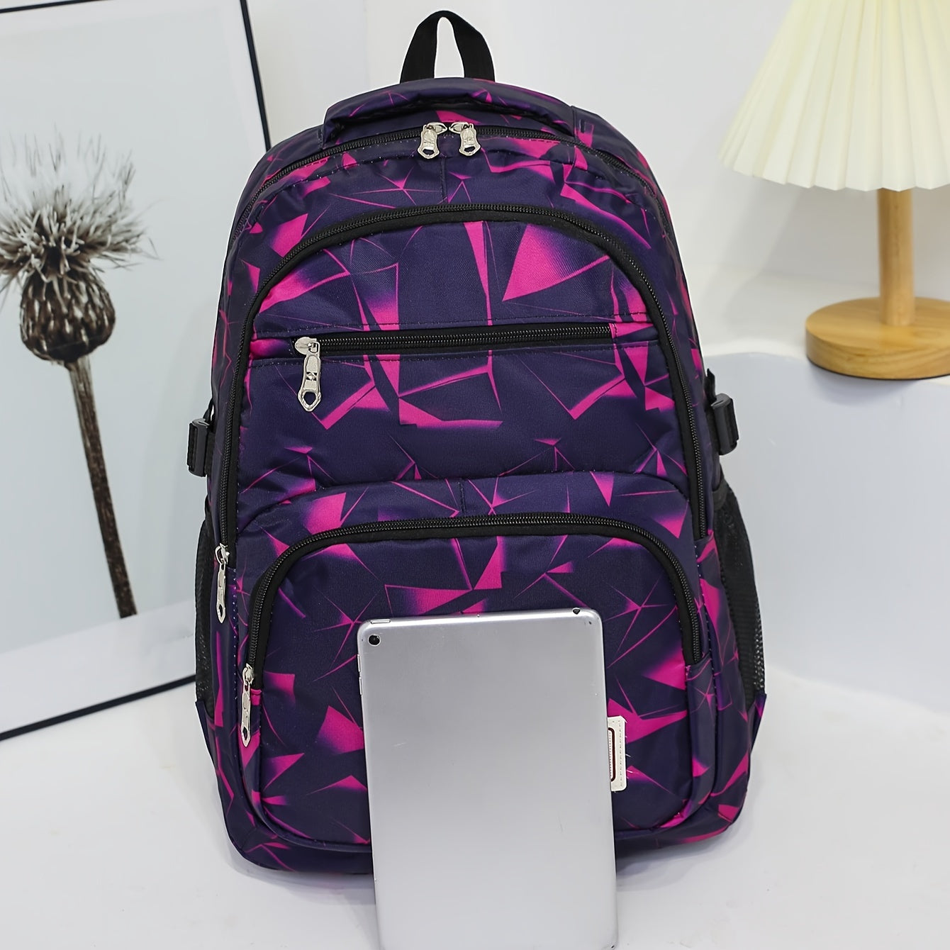Large Capacity Colorblock Backpack - Stylish Casual Schoolbag for Travel, School, and Daily Use - Durable, Water-Resistant, and Spacious with Multiple Pockets for Organization